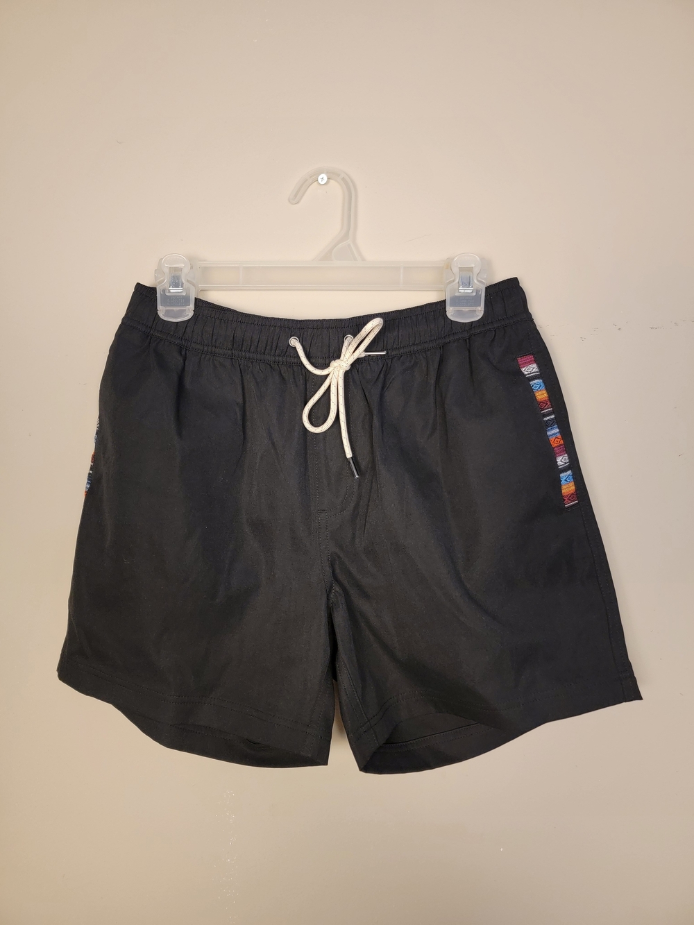 Wowie Men's Black Athletic Shorts with Contrast Side Tape Size Medium